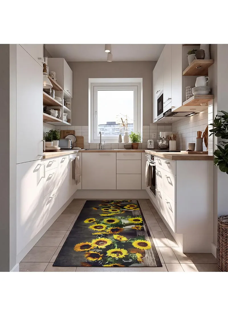 Alfombra de cocina antideslizante Ricci Sunflowers