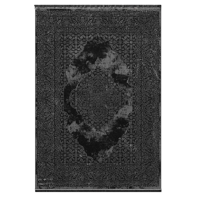 Teppich Wohnzimmer mit Ornament-Muster Elegant goldenes Akzent, Hochwertig-Pflegeleicht-Qualitativ
