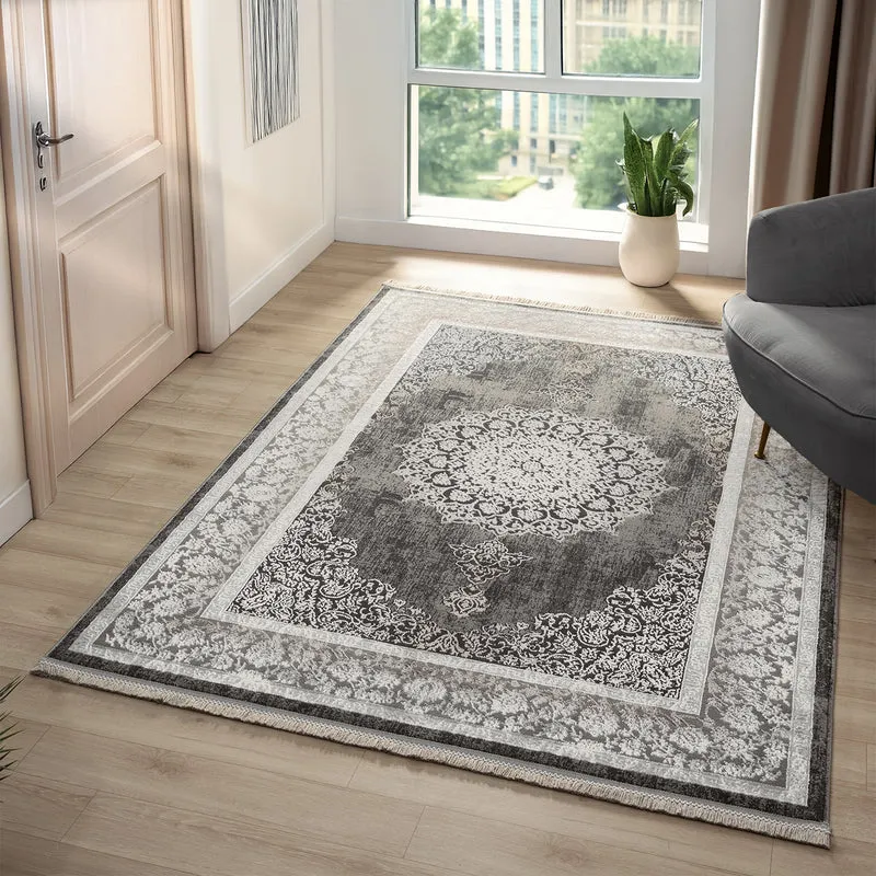Teppich Kurzflor Moderner Teppich mit Ornament-Muster – Pflegeleicht & Robust – Für Fußbodenheizung geeignet