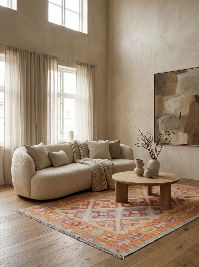 Kelim Gashgai · Handgewebt – Beige, 172x127 cm