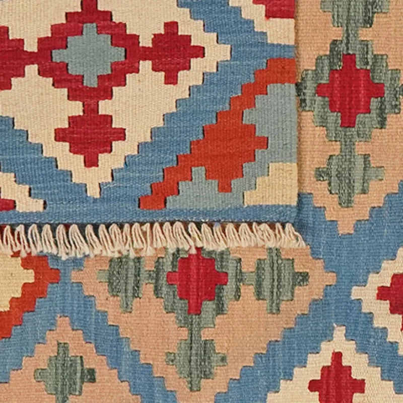 Kelim Gashgai · Handgewebt – Blau, 147x105 cm