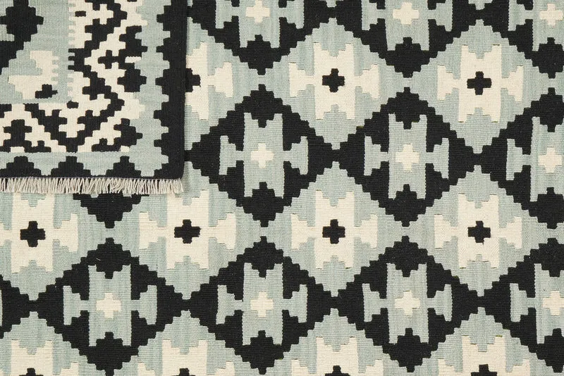 Kelim Gashgai · Handgewebt – Grau, 238x174 cm