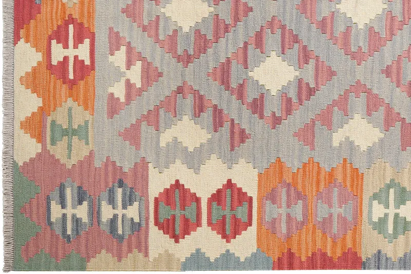 Kelim Gashgai · Handgewebt – Grau, 206x153 cm