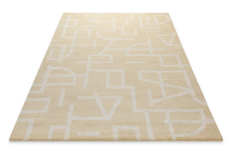 Kurzflor Teppich aus Schurwolle Sand Beige "Beatrice" WECONhome