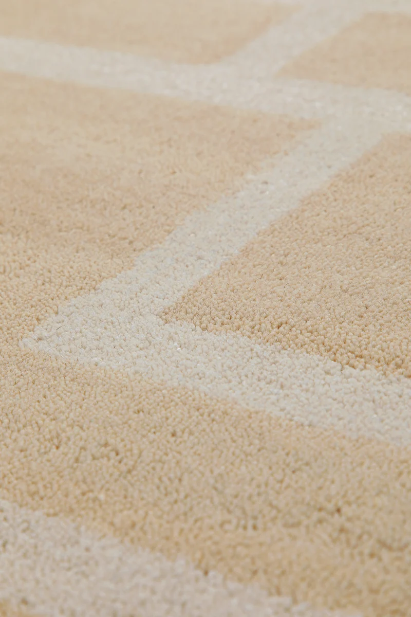 Kurzflor Teppich aus Schurwolle Sand Beige "Beatrice" WECONhome