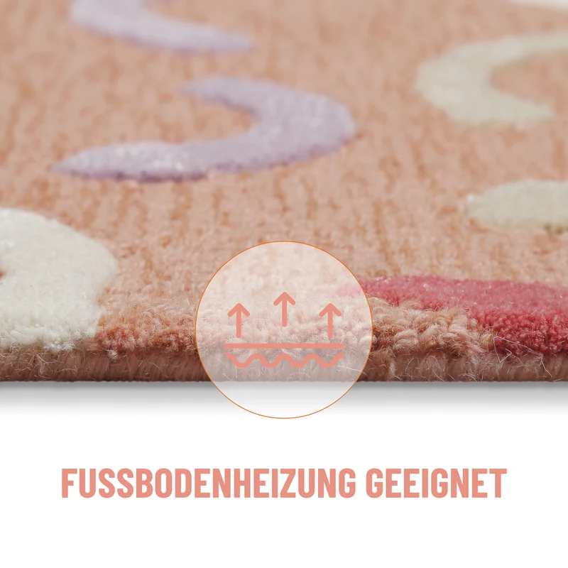 Kinderteppich aus Schurwolle Altrosa Multi "Confetti 2.0" Smart Kids