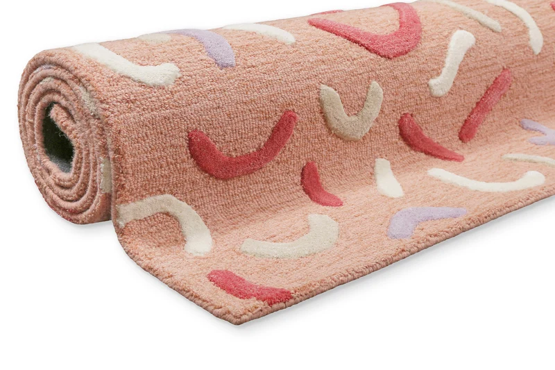 Kinderteppich aus Schurwolle Altrosa Multi "Confetti 2.0" Smart Kids