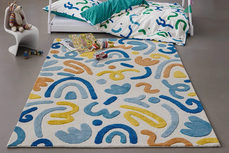 Kinderteppich aus Schurwolle Multi "Scribble" Smart Kids