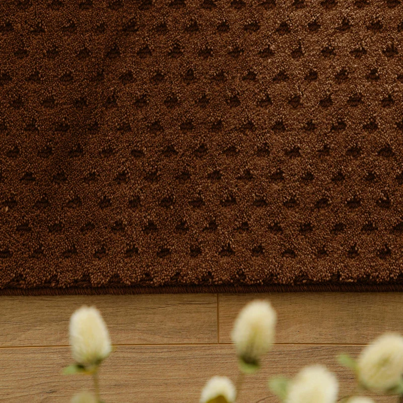 Kurzflor Teppich aus Schurwolle Braun "Castello THREE" WECONhome