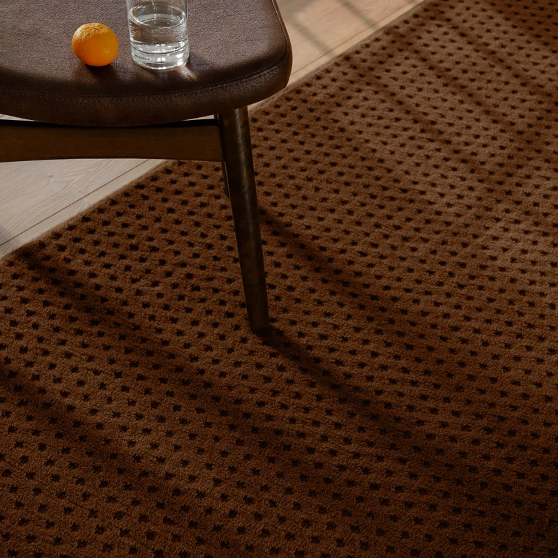 Kurzflor Teppich aus Schurwolle Braun "Castello THREE" WECONhome