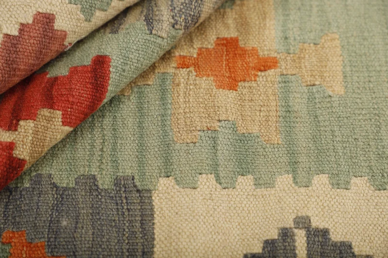MY-RUG Teppich "Kelim" Rauten-& Diamantmuster, Handgewebt
