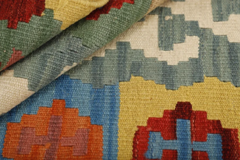 MY-RUG Teppich "Kelim" Rauten-& Diamantmuster, Handgewebt