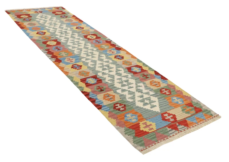 MY-RUG Teppich "Kelim" Rauten-& Diamantmuster, Handgewebt