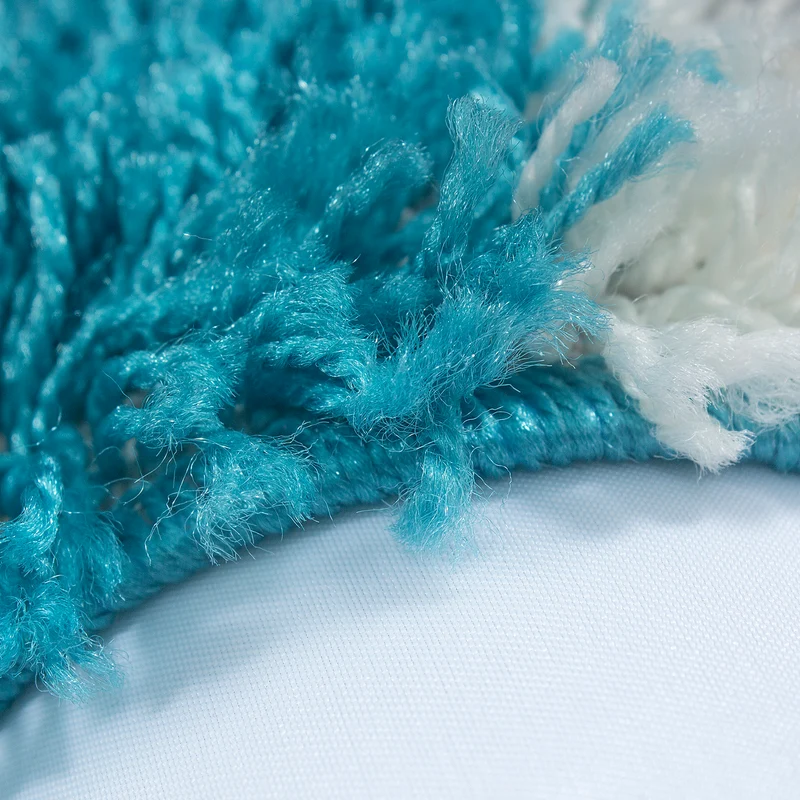 Shaggy Teppich Hochflor Langflor Wohnzimmer Teppich Gemustert in Karo Design