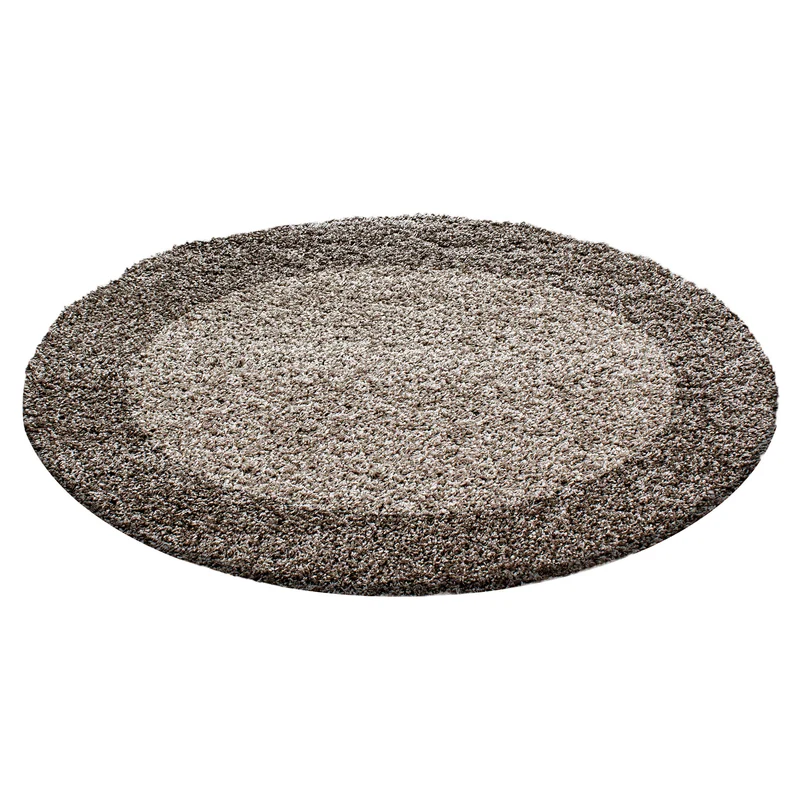 Shaggy Teppich Hochflor Langflor Wohnzimmer Teppich Gemustert in Bordüre Design