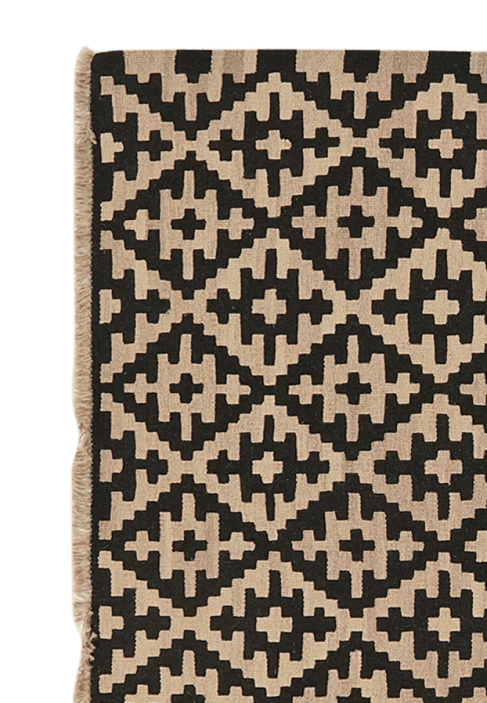 Kelim Gashgai · Handgewebt – Schwarz, 184x121 cm