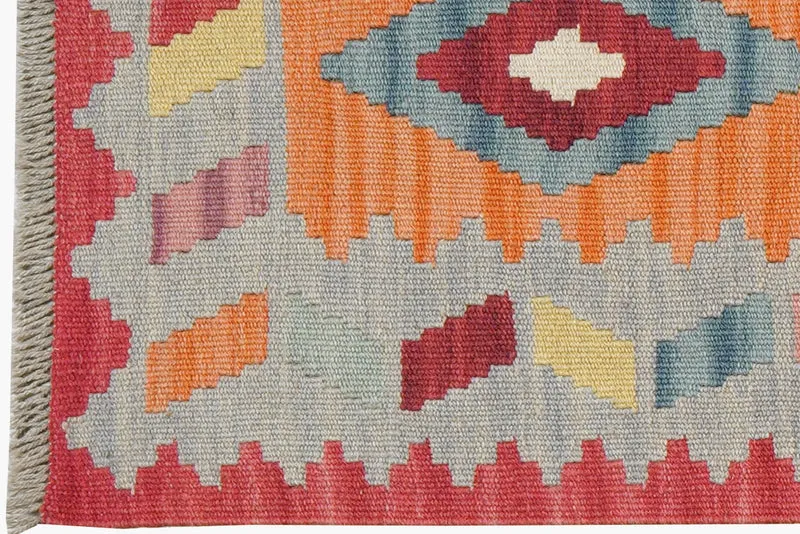 Kelim Gashgai · Handgewebt – Orange, 200x56 cm