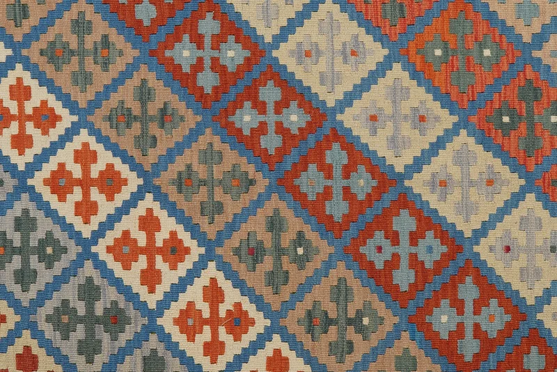 Kelim Gashgai · Handgewebt – Blau, 213x157 cm