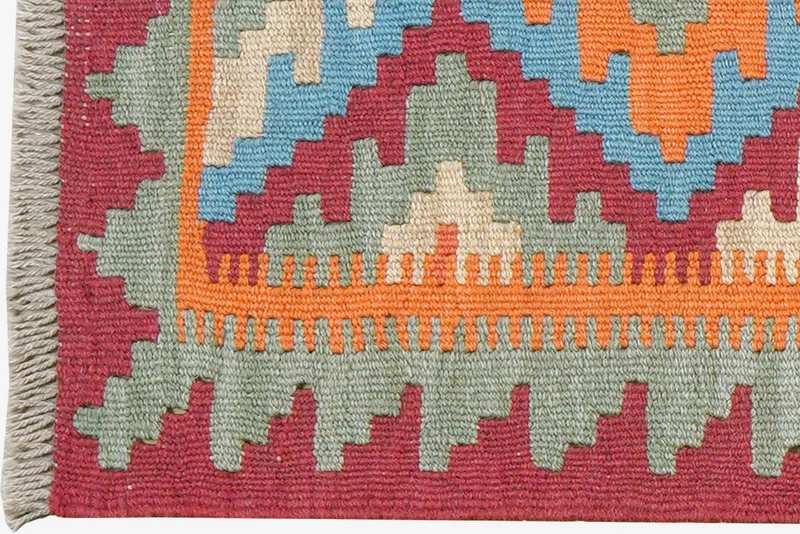 Kelim Gashgai · Handgewebt – Rot, 192x54 cm