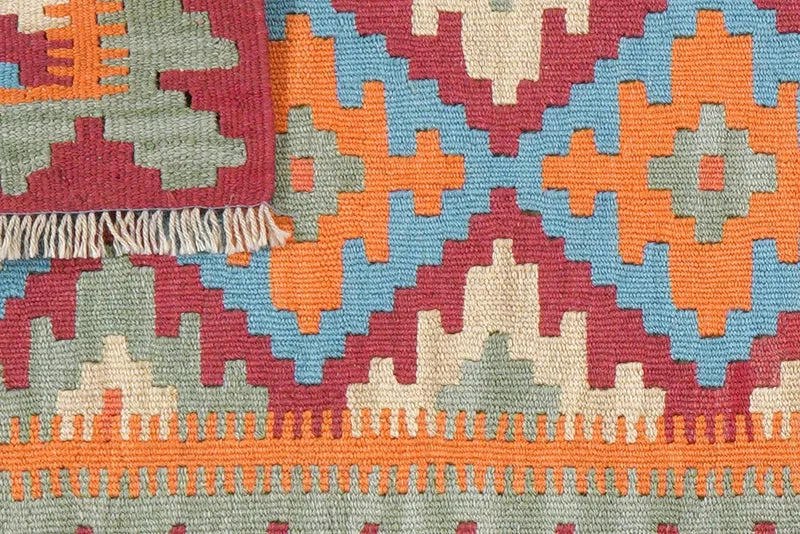 Kelim Gashgai · Handgewebt – Rot, 192x54 cm