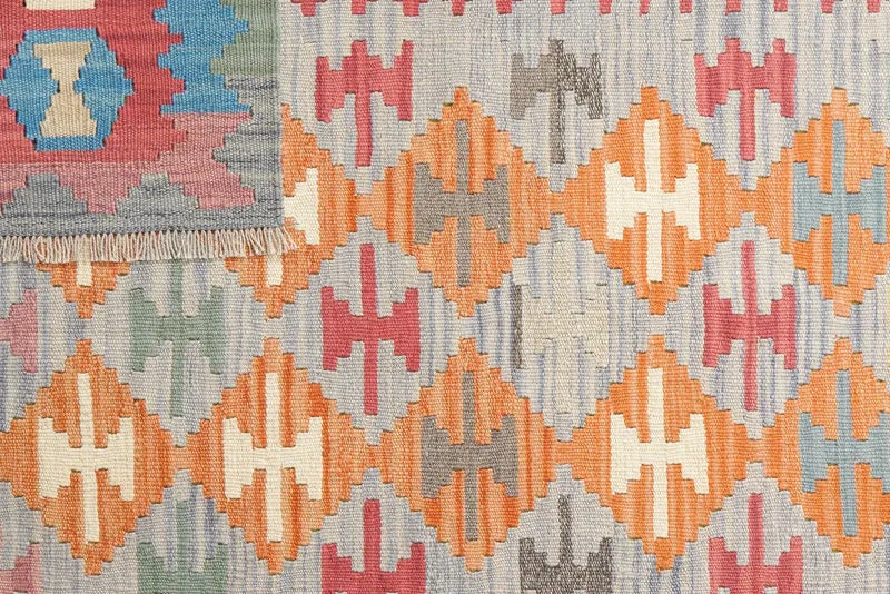 Kelim Gashgai · Handgewebt – Grau, 192x150 cm