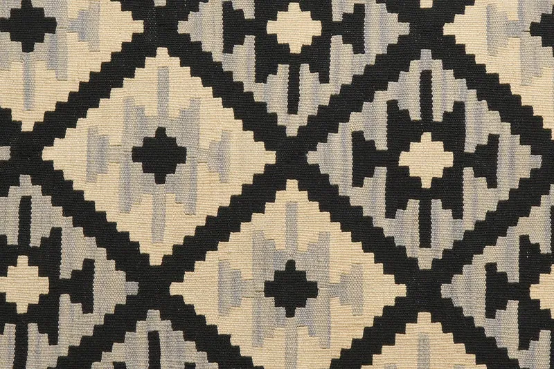 Kelim Gashgai · Handgewebt – Schwarz, 195x149 cm