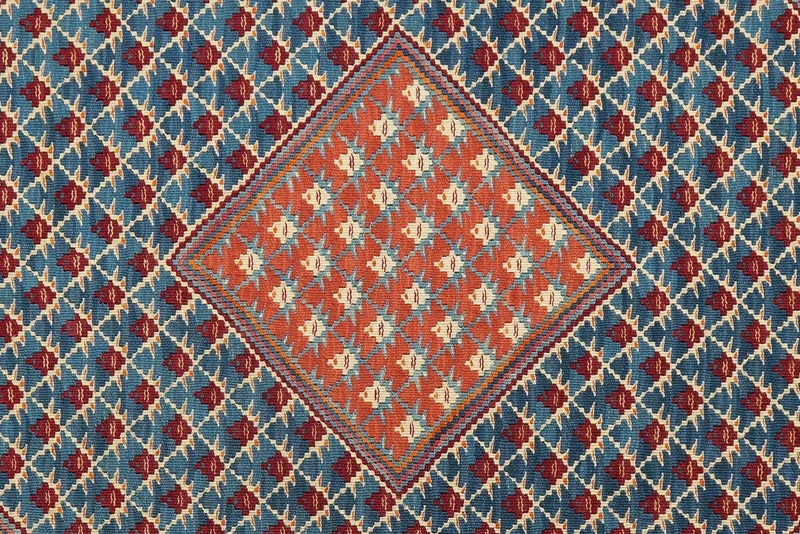 Kelim Senneh · Handgewebt – Blau, 151x106 cm