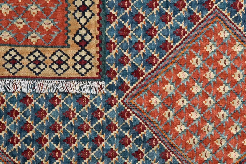 Kelim Senneh · Handgewebt – Blau, 151x106 cm