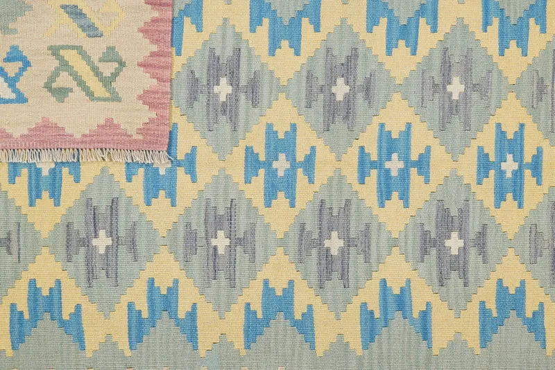 Kelim Gashgai · Handgewebt – Grün, 231x169 cm