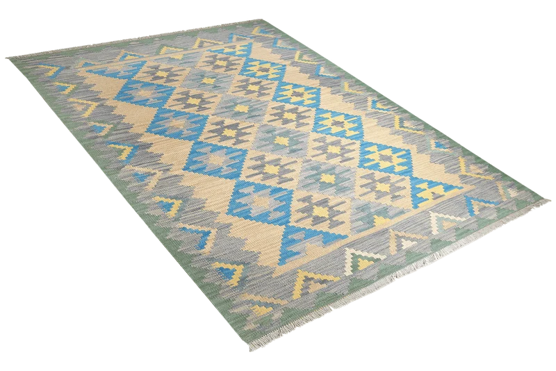 Kelim Gashgai · Handgewebt – Beige, 223x170 cm