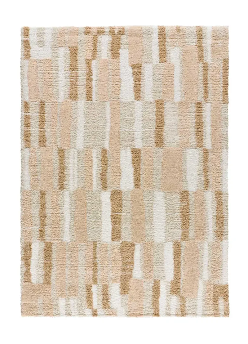 Alfombra shaggy geométrica Serene Terra 8680 Beige