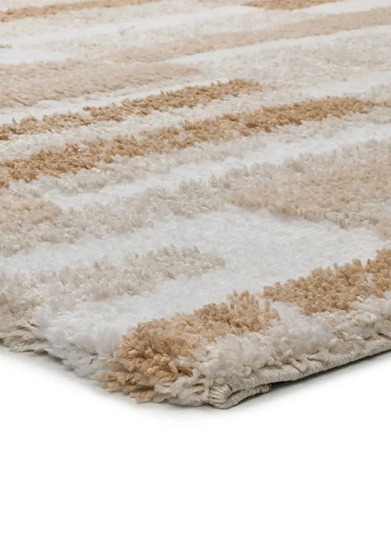 Alfombra shaggy geométrica Serene Terra 8680 Beige