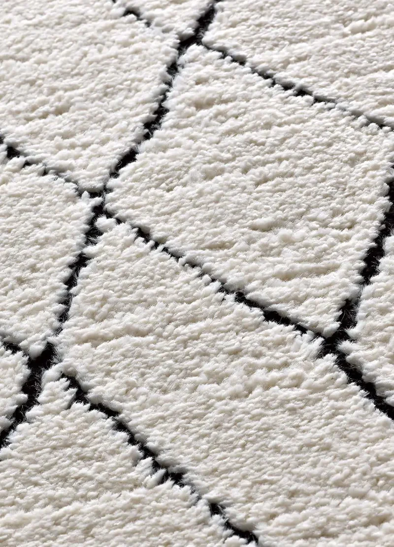 Alfombra bereber en blanco y negro Turín 2379
