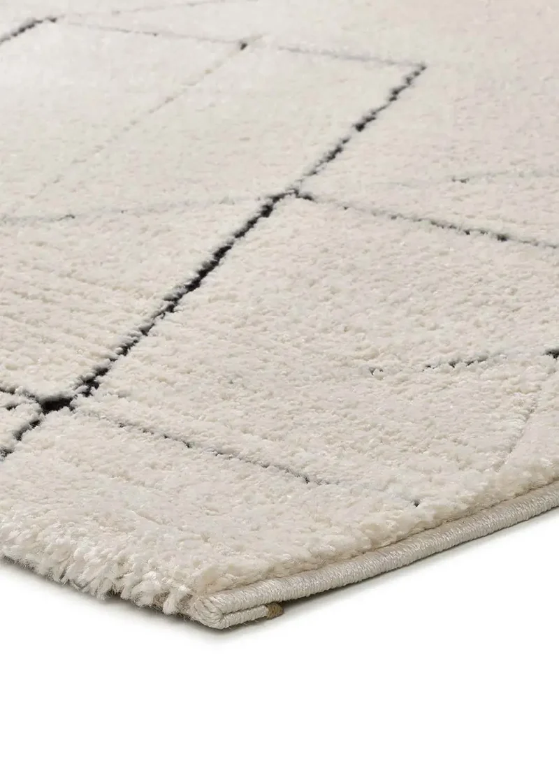Alfombra geométrica blanco y negro Turín 2378