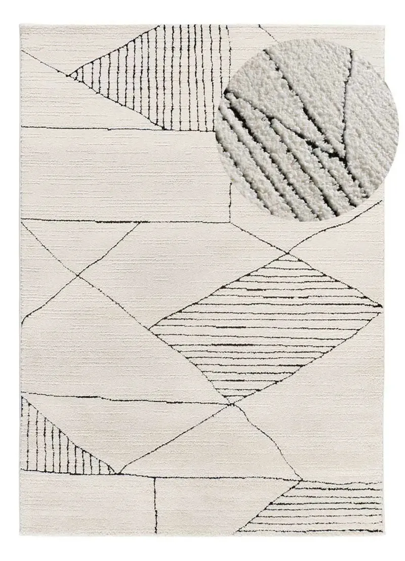Alfombra étnica en blanco y negro Turin 2312