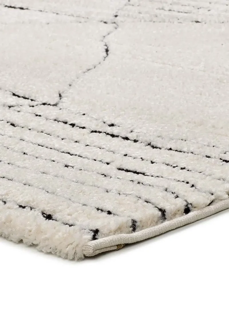 Alfombra étnica en blanco y negro Turin 2312