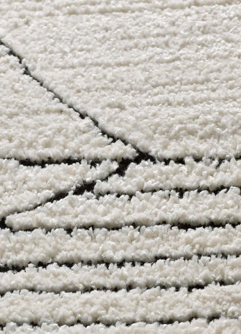 Alfombra étnica en blanco y negro Turin 2312