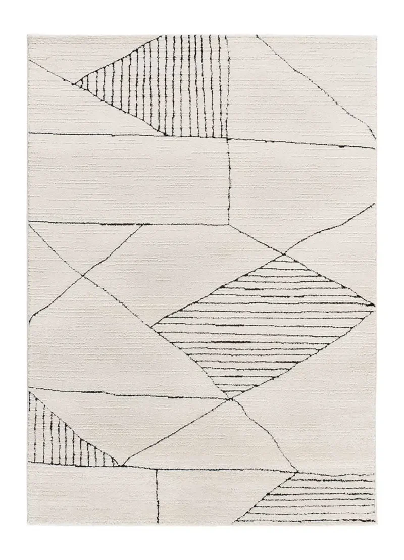 Alfombra étnica en blanco y negro Turin 2312