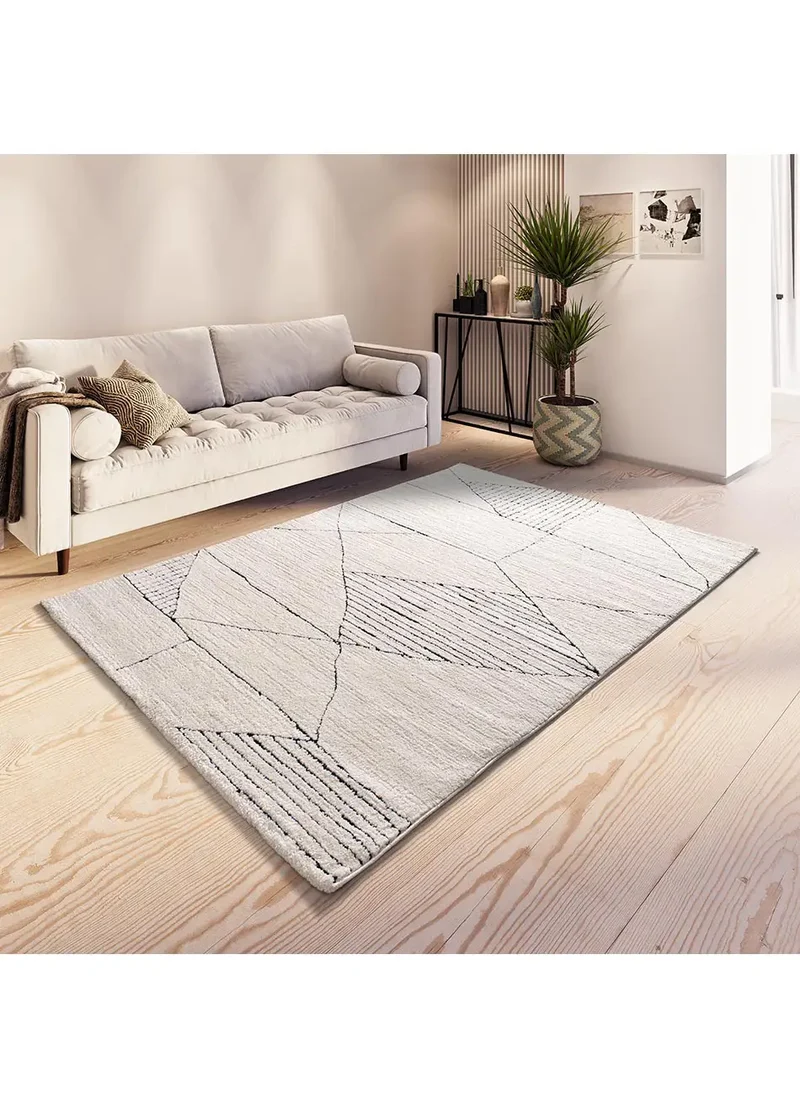 Alfombra étnica en blanco y negro Turin 2312