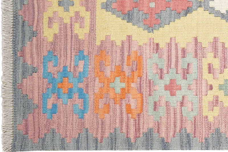 Kelim Gashgai · Handgewebt – Gelb, 292x81 cm