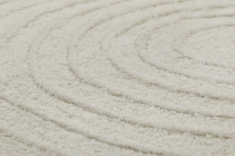 Kurzflor Teppich Creme Weiß aus Schurwolle "Hamptons NINETEEN" WECONhome