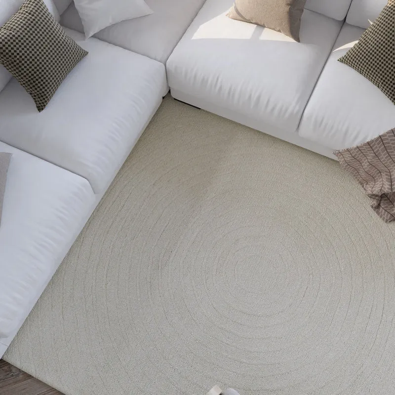 Kurzflor Teppich Creme Weiß aus Schurwolle "Hamptons NINETEEN" WECONhome