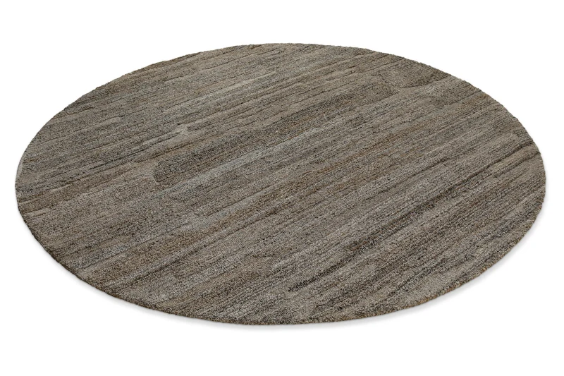 Kurzflor Teppich Rund Grau Braun meliert "Hamptons EIGHTEEN" WECONhome
