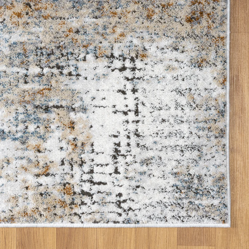 Teppich Wohnzimmer Vintage Look Beige, Bunter Farbmix Teppich Kurzflor Boho Used Look Motiv