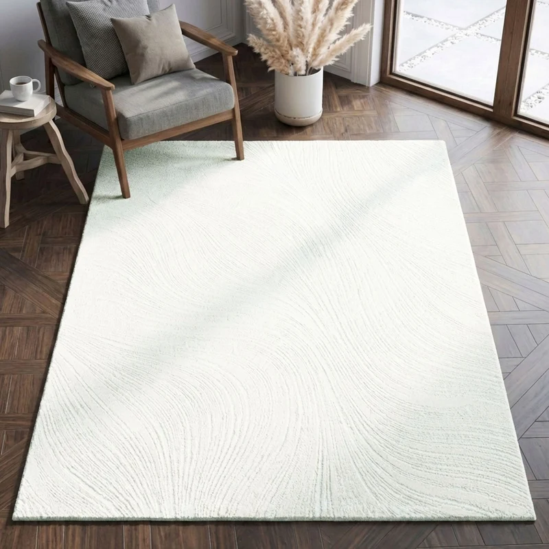 Teppich Wohnzimmer Teppich Schlafzimmer, flur, küche Kurzflor Boho Design Unifarbe Hoch-Tief-Effekt Modern 3D Weich