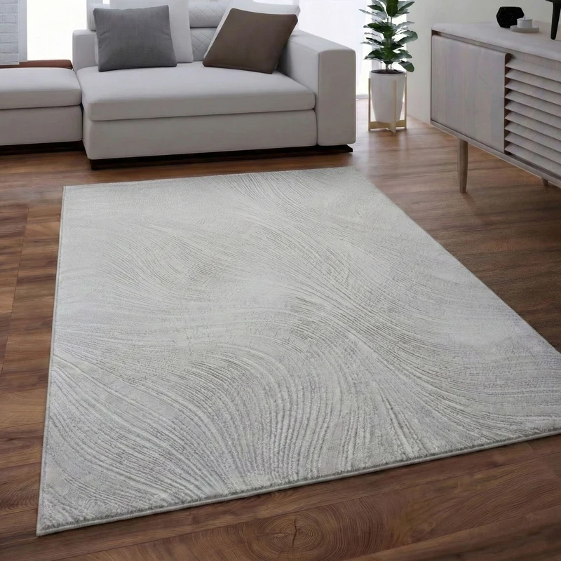 Teppich Wohnzimmer Teppich Schlafzimmer, flur, küche Kurzflor Boho Design Unifarbe Hoch-Tief-Effekt Modern 3D Weich