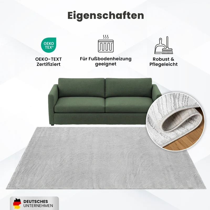 Teppich Wohnzimmer Teppich Schlafzimmer, flur, küche Kurzflor Boho Design Unifarbe Hoch-Tief-Effekt Modern 3D Weich