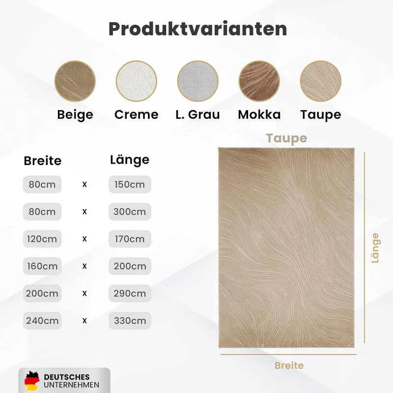 Teppich Wohnzimmer Teppich Schlafzimmer, flur, küche Kurzflor Boho Design Unifarbe Hoch-Tief-Effekt Modern 3D Weich