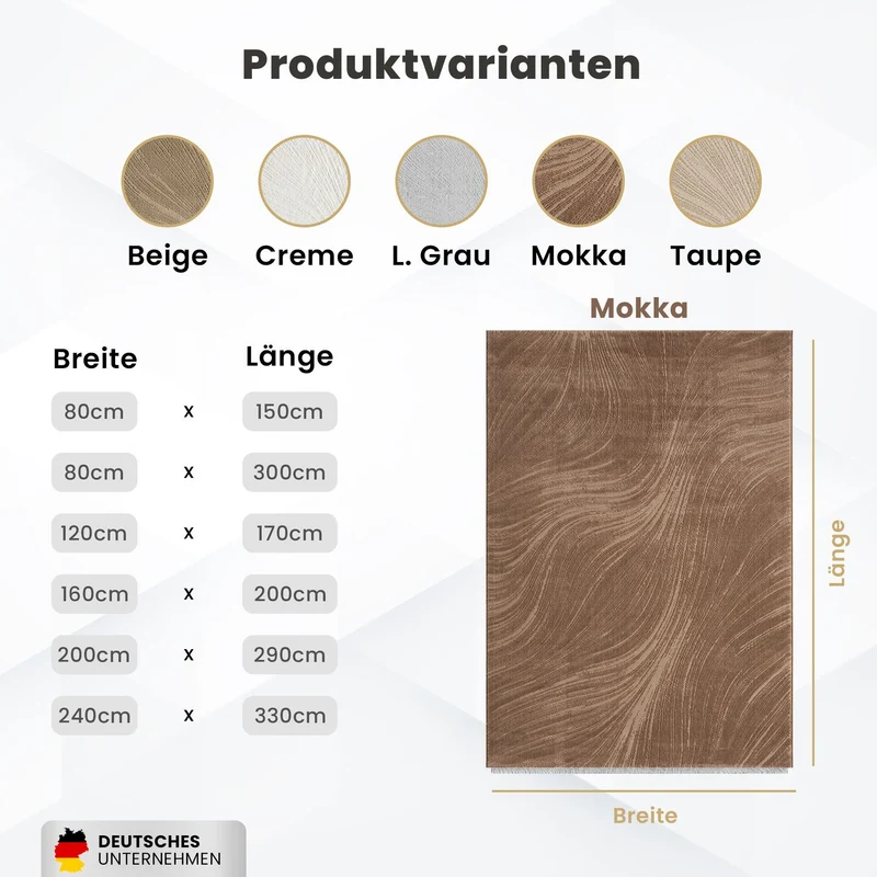 Teppich Wohnzimmer Teppich Schlafzimmer, flur, küche Kurzflor Boho Design Unifarbe Hoch-Tief-Effekt Modern 3D Weich