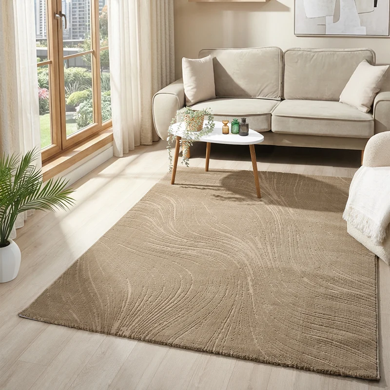 Teppich Wohnzimmer Teppich Schlafzimmer, flur, küche Kurzflor Boho Design Unifarbe Hoch-Tief-Effekt Modern 3D Weich
